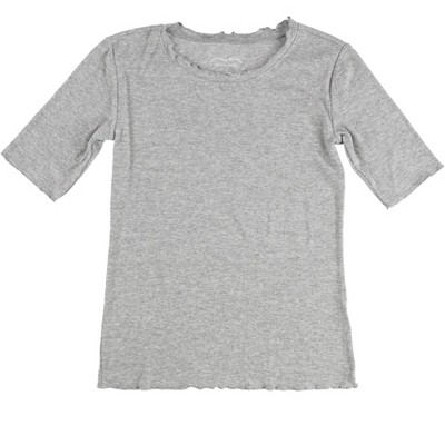 maison Jules Womens Lettuce Edge Basic T-Shirt