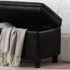 Okak Storage Ottoman Bench with Tufted Button Upholstered Multifunctional Footrest Stool Bed Bench with Spindle Wood Legs for Entryway Bedroom, Black - 3 of 4