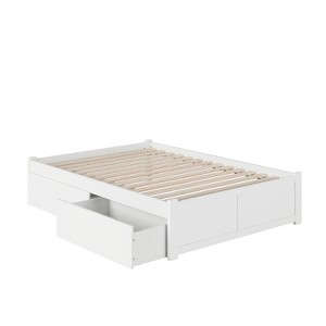 HomeStock Concord Platform Bed with Flat Panel Footboard and Turbo Charger with Urban Bed Drawers - 1 of 4