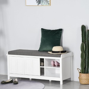 NicBex Storage Bench Shoe Rack with Cushion Adjustable Shelving 6 Compartments for Bedroom and Entryway - 1 of 4