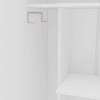 Morganton 2 Door Storage Cabinet White - Polifurniture: Modern Design, 3 Cubbies, 2 Hooks, Melamine Finish - 3 of 4