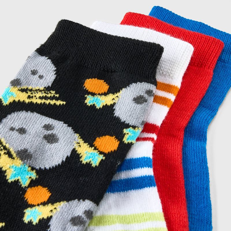 Boys' 7pk Space Ankle Socks - Cat & Jack™ Black , 4 of 5
