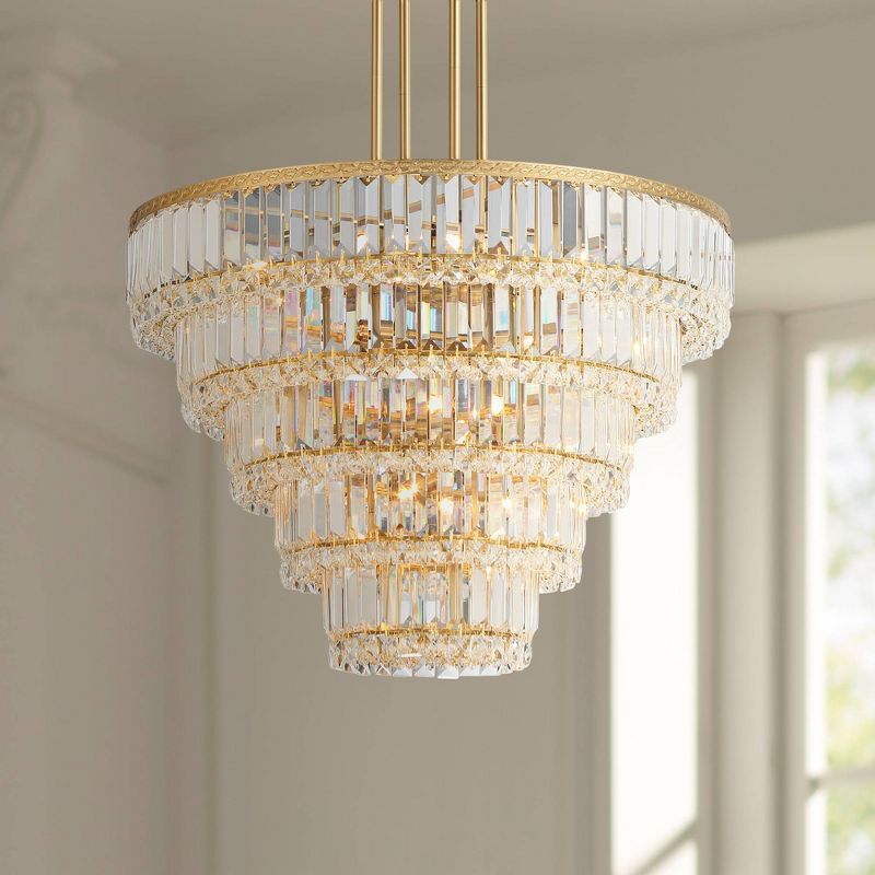 Vienna Full Spectrum Magnificence Soft Gold Chandelier 23 3/4" Wide Modern Faceted Crystal Glass 15-Light LED Fixture for Dining Room Kitchen Island, 2 of 10