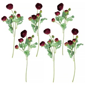 Northlight Real Touch™ Red Ranunculus Artificial Floral Sprays, Set of 6 - 21" - 1 of 4