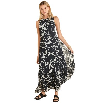 VENUS Womens Ruffle Hem Maxi Dress