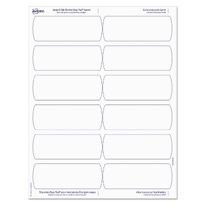 Avery Big Tab Large White Label Tab Dividers 8tab Letter 14441 Target