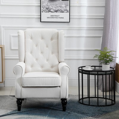 Homcom Button Tufted Accent Chair With High Wingback Rounded Cushioned   GUEST 2833b7d8 333c 4d57 Bb27 71b76bc4c0c5