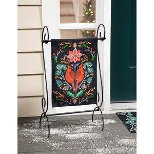 Evergreen Garden Flag Cardinal Damask Burlap Double Sided Indoor Outdoor Decor 18" x 12.5" - 1 of 4