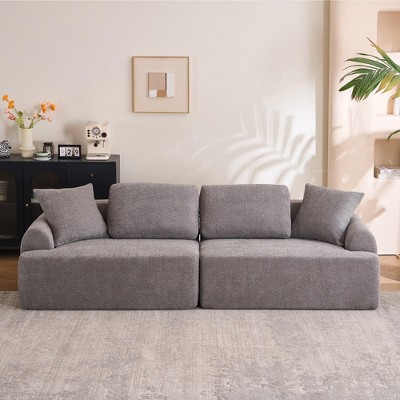 Hrinhom 102"W Full Sponge Compression Couch,Modern Sectional Sofa,No Assembly