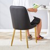 Lyngins Modern Armless Dining Chair Set of 4, PU Leather Kitchen Chair with Thickened Cushion, Living Room Chair with Golden Metal Legs - 4 of 4