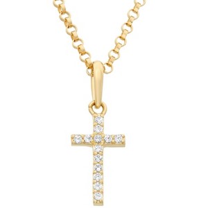 Junior Jewels 14K Yellow Gold Cubic Zirconia Necklace With Gold-Filled Chain - 1 of 2