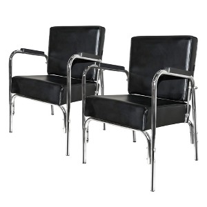 PureSana 2 Pack Chromium Ella Professional Auto Reclining Shampoo Chair with Washable Vinyl, High Density Foam Cushions, and Stainless Steel Frame - 1 of 4