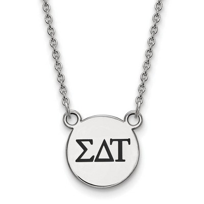 Black Bow Jewelry Sterling Silver Sigma Delta Tau Greek Life Necklace 18 Inch