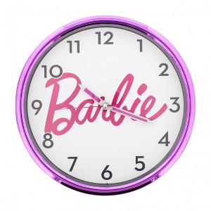 Barbie Logo Metallic Hot Pink 12" Wall Clock - 1 of 1