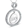 Pompeii3 14k White Gold 1/2ct Diamond Love Circle Pendant Necklace - 2 of 4