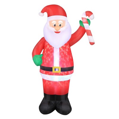 Occasions 7 Foot Inflatable Polyester Pre Lit Swirling Lights Santa ...