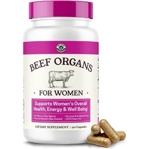 Beef Organ Supplement for Women, Beef Liver, Kidney, Heart & Uterus Tissue, Supports Women's Overall Energy and Health, Left Coast Performance, 120ct - 1 of 4