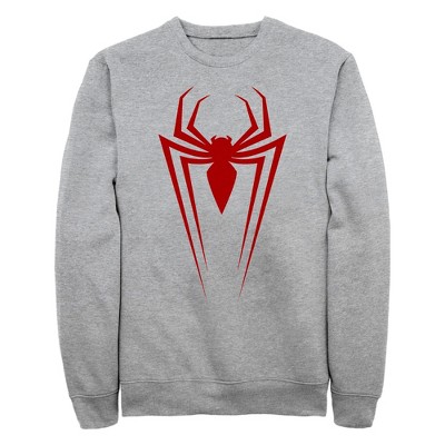 Men's Marvel: Spider-Man: Miles Morales Long Spider Logo  Sweatshirt - Athletic Heather - 2X Large