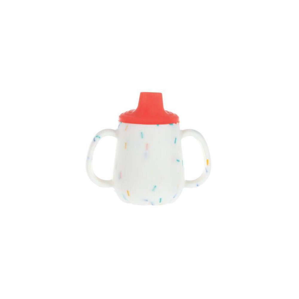 Photos - Glass Nuby 2oz 2 Handle Silicone Cup with Spout Lid - Confetti Neutral 