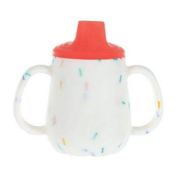 Nuby 2oz 2 Handle Silicone Cup with Spout Lid - Confetti Neutral