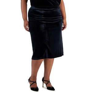 Kasper Womens Pull On Velvet Midi Skirt - 1 of 1