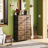 Aoibox Tall Dresser with 10 Fabric Drawers Storage Tower Organizer with Cabinet Metal Frame Rustic Brown for Bedroom Closet - 2 of 4