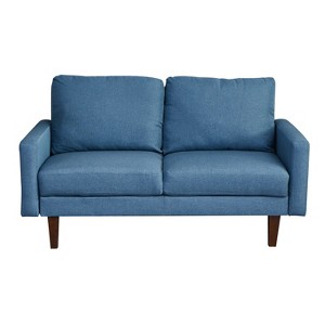 Linen Sofa Modern Couch Comfy Loveseat with Wooden Legs for Living Room, Bedroom, Office - 1 of 4
