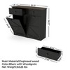 Maliang Farmhouse Double Tilt Out Trash Cabinet for 20 Gallon Trash Cans, Barn Door Style Laundry Sorter Cabinet with Hideaway Drawer - 3 of 4