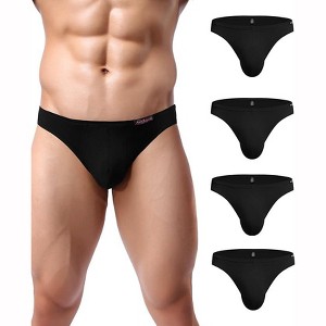 Avidlove Mens Bikini Underwear Low Rise Briefs Microfiber Underpants 4 Pack - 1 of 4
