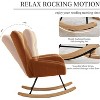 Living Room Chair, Teddy Upholstered Rocking Chair, Armrest and Side Pockets, Modern Comfy Accent Armchair Reading Chair for Bedroom, Living Room - 4 of 4