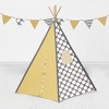 Bacati - Mix n Match Gray Yellow Large Dots/Pin Dots Play Tent for Kids/Toddlers, 100% Cotton Percale Fabric Cover  - 3 of 4