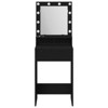 Clihome Modern Dressing Table with Built-in LED, Elegant Vanity Desk with Mirror and Multiple Drawers Storage - 3 of 4
