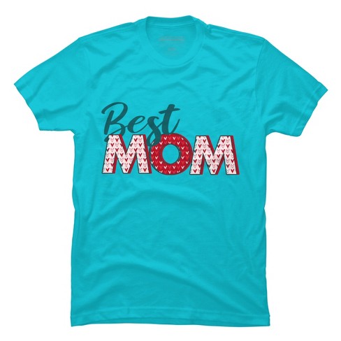 Men's Design By Humans Best Mom Heart Pattern By Semir T-shirt - Ocean ...