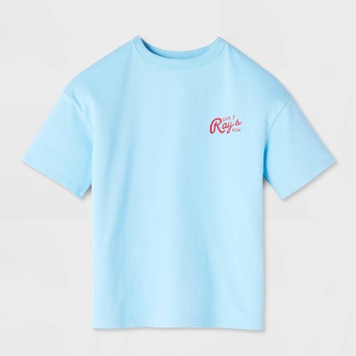 Детские футболки Cat & Jack Boys' Short Sleeve 100% Cotton 'Ray's Pizza' Oversized Graphic T-Shirt - Cat & Jack™ Light Blue L — фото 2