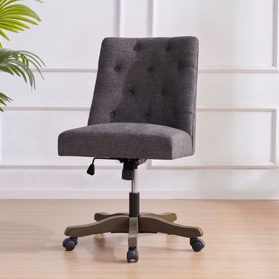 NicBex Office Chair Modern Tufted Button Chenille Fabric Armless Computer Chair Vanity Chair with Adjustable Height for Office, Study, Bedroom