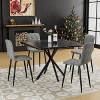 KTMBDW Square Dining Table Set, Modern Square Dining Table with 4 Gray Chair, Faux Marble Tabletop and Iron Legs, Coffee Table for Dining Room - 2 of 4