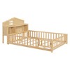 Grungis Full Size Floor Bed for Kidswith Bookcases and Blackboards,Toddler Bed with Guardrails and Storage Headboards,Montessori Bed for Bedroom - 4 of 4