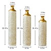Grungis Modern White Droplet-Shaped Flower Vases,Set of 3 Glazed Metal Decorative Vases for Contemporary Home Decor,Gold+White - 3 of 4
