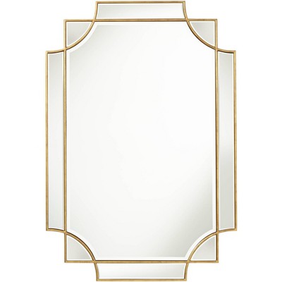 Possini Euro Design Rectangular Vanity Wall Mirror Modern Gold ...