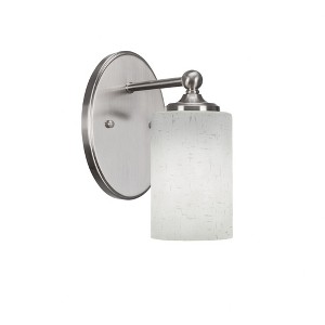 Toltec Lighting Capri 1 - Light Sconce in  Brushed Nickel with 4" White Muslin Shade - 1 of 2