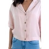 Slickblue Stylish Dusty Blush Boxy Shirt – Button Front, Short Dolman Sleeves, Perfect for Casual or Semi-Formal, S-L - 4 of 4