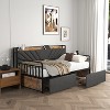 Gulches Twin Daybed with 2 Drawers Sturdy Metal Frame Upholstered Headboard Shelf for Small Spaces Bedroom Living Room Guest Room - 4 of 4