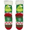 Dr Seuss GRINCH Adult Fair Isle Sweater Knit Lined Slipper Socks For Men and Women Multicoloured - 3 of 4