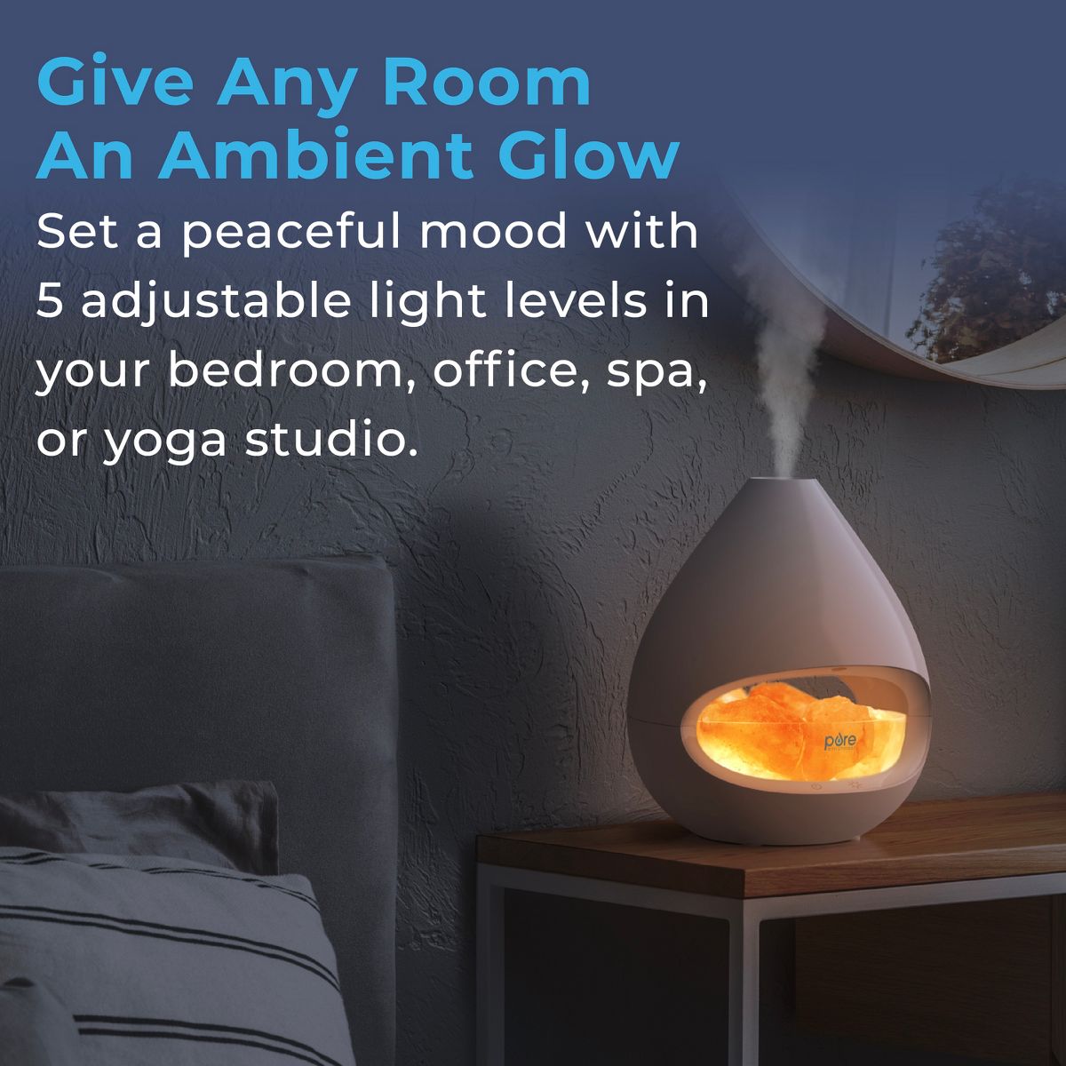 Crystal Himalayan Salt Rock Lamp and Ultrasonic Oil Diffuser - Pure Enrichment: 5-Year Warranty, Halotherapy, Quiet Operation - thumbnail 6
