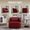 NicBex PU Leather Swivel Barrel Accent Chair,Upholstered Swivel Living Room Chair with Mid-Height Backrest,Accent Chairs for Living Room - 4 of 4