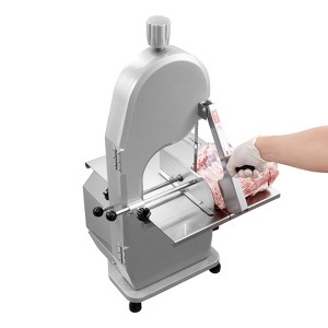 VEVOR Commercial Electric Meat Bandsaw, 1800W Stainless Steel Countertop Bone Sawing Machine, Workbeach 15" x 19.1", Silver - 1 of 4
