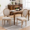COWLOWN Set of 2 Accent Chairs, Dining Chairs, Wood Frame with Linen Upholstery, 300lb Capacity - 3 of 4