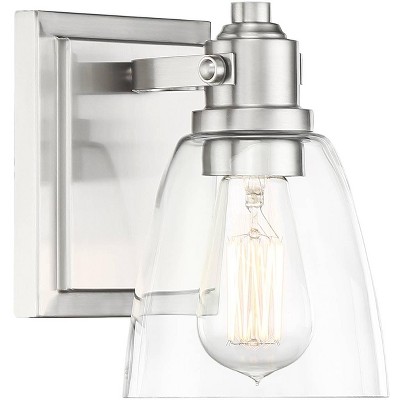 Osborne Brushed Nickel Wall Sconce with Clear Glass Shade