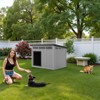MooxvMoo Dog House Resin Dog Kennel Furniture,Indoor&Outdoor,for Patio Porch, Living Room Feral Cat Dog, Durable and Sturdy - 4 of 4