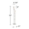 Possini Euro Design Modern Tree Floor Lamp with USB Charging Port 4-Light 72" Tall Brushed Nickel Glass Shade Living Room Reading - 4 of 4